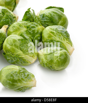 Brussels Sprouts On White Background Stock Photo