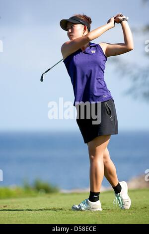 Kapalua, Hawaii, USA. 25th March 2013. Cyd Okino of the University of Washington during the 2013 Anuenue Spring Break Classic hosted by University of Hawaii at the Kapalua Bay Course on the island of Maui. Credit: Cal Sport Media / Alamy Live News Stock Photo