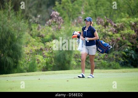 Kapalua, Hawaii, USA. 25th March 2013. Alana Ching of Pepperdine during the 2013 Anuenue Spring Break Classic hosted by University of Hawaii at the Kapalua Bay Course on the island of Maui. Credit: Cal Sport Media / Alamy Live News Stock Photo