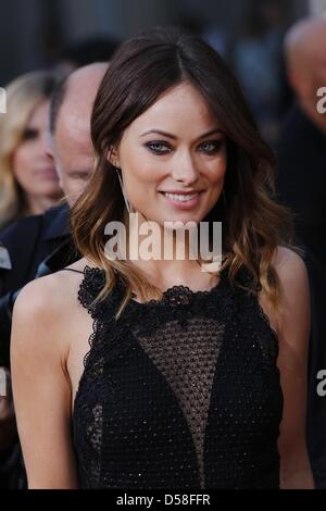 March 11, 2013 - Hollywood, California, U.S. - Actress and cast member Olivia Wilde arrives for the world premiere of 'The Incredible Burt Wonderstone' at Grauman's Chinese Theatre in Hollywood, California, USA 11 March 2013. (Credit Image: © Patrick Fallon/ZUMAPRESS.com) Stock Photo