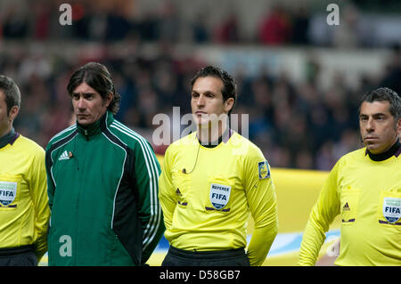 Swansea, UK. 26th March 2013. FIFA 2014 World Cup Qualifier - Wales v Croatia - Swansea - 26th March 2013 :  Referee  Luca Banti (Italy).Credit: Phil Rees / Alamy Live News Stock Photo