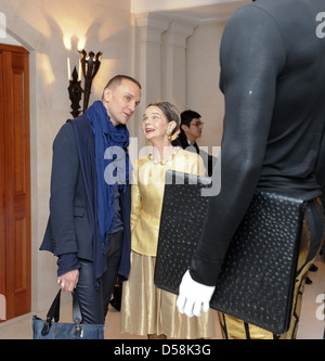 Hubertus Regout and Britt Kanja at Mercedes-Benz Fashion Week Berlin Autumn/Winter 2012 - Mariusz Przybylski - Presentation at Stock Photo