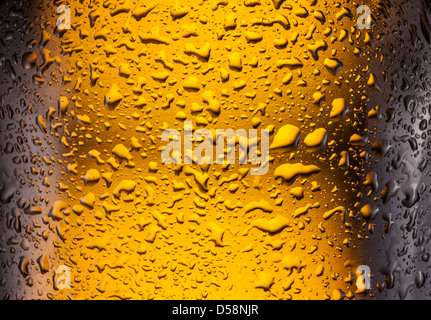 Сlose shot of drops on a bottle beer. Stock Photo