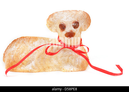Easter lamb with powdered sugar isolated on white background Stock Photo