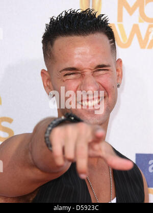 US actor Mike 'The Situation' Sorrentino arrives at the 2010 MTV Movie Awards at Gibson Amphitheatre at Universal Studies in Universal City, California, USA, 06 June 2010. The movies are nominated by producers and executives from MTV and the winners are chosen on-line by the general public. Photo: Hubert Boesl Stock Photo