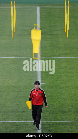 Joachim Loew, head coach of the German national soccer team, pictured during a training session at Super Stadium in Atteridgeville near Pretoria, South Africa, 08 June 2010. The team prepares for the upcoming FIFA World Cup 2010 that will start on 11 June 2010. Photo: MARCUS BRANDT Stock Photo