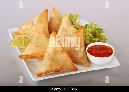 ASIAN SAMOSAS Stock Photo