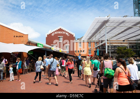 People Visiting Old Biscuit Mill in Woodstock - Cape Town - South Africa Stock Photo