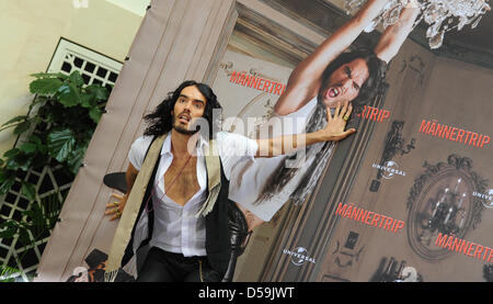 American actor Russell Brand posing at the movie screening of 'Get him to the Greek' in Berlin, Germany, 25 June 2010. The film premieres in Germany on 26 August 2010. Photo: Jens Kalaene Stock Photo