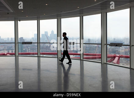 London, UK. 27th March 2013. Media were given a preview of the Park in Progress tour of the Arcelor Mittal Orbit tower in the Olympic Park today. The tours open to the public on Friday 29th. Visitors will be able to ascend the Anish Kapoor sculpture to get panoramic views of the city and the work on redeveloping what will eventually become the Queen Elizabeth Olympic Park when finished. Credit: Jeffrey Blackler/Alamy Live News Stock Photo