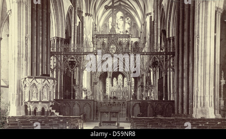 Choir Screen, Cathedral Church of the Blessed Virgin Mary, Salisbury Stock Photo