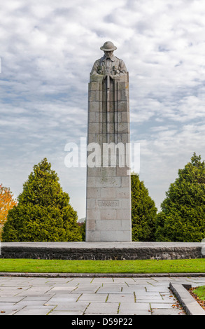 St. Julien Canadian Memorial at Vancouver Corner, Ieper, Belgium 2012 Stock Photo