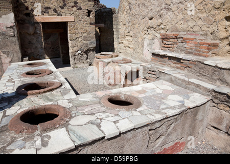 Herculaneum The Grande Taberna, Italy Stock Photo