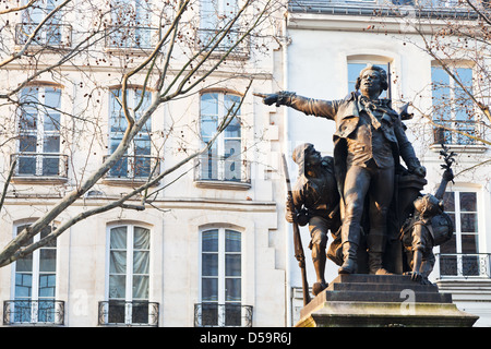 Statue of Danton in Paris on the Carrefour de l'Odeon Stock Photo