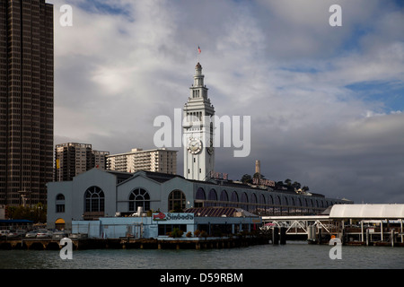 harbour and Ferry Building tower, San Francisco, California, United States of America, USA Stock Photo