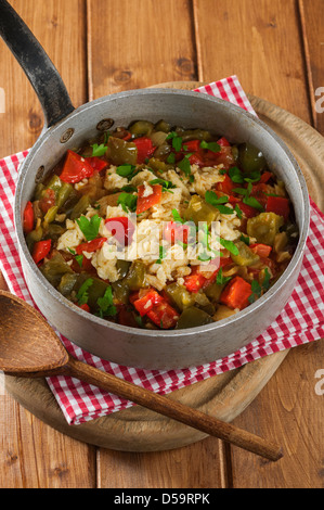 Pipérade French dish with eggs and peppers Stock Photo