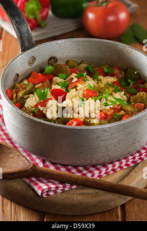 Pipérade French dish with eggs and peppers Stock Photo