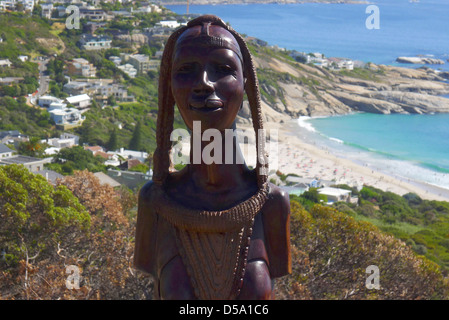 traditional wooden sculpture, camps bay, cape town, south africa Stock Photo