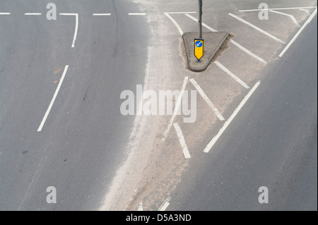 give way junction road markings Stock Photo