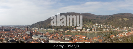 panorama view on the historic Heidelberg City Stock Photo