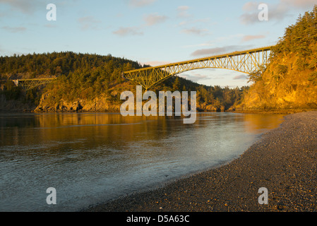 Deception Pass Bridge, Deception Pass State Park, Whidbey island, Washington Stock Photo
