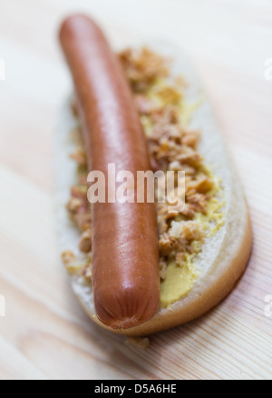 plain hot dog Stock Photo