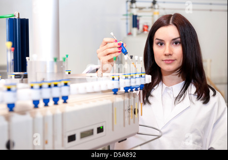 laboratory technician working in lab Stock Photo