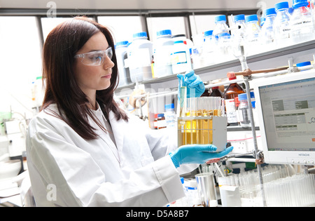 laboratory technician working in lab Stock Photo