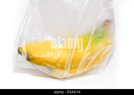 Chiquitto bananas in poly bag Stock Photo