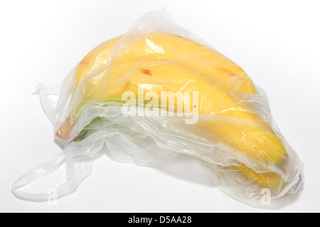 Chiquitto bananas in poly bag Stock Photo