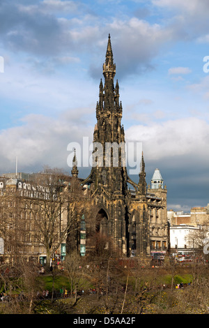 Walter Scott Monument within Princes Street Gardens Stock Photo