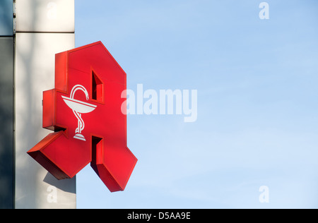 Berlin, Germany, pharmacy logo in a corner Stock Photo