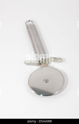 Stainless steel pizza cutter Stock Photo