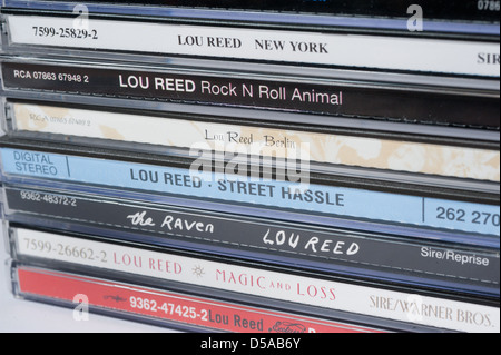 A pile of Lou Reed albums Stock Photo