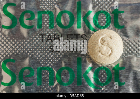 A blister pack of Senokot tablets for constipation relief Stock Photo