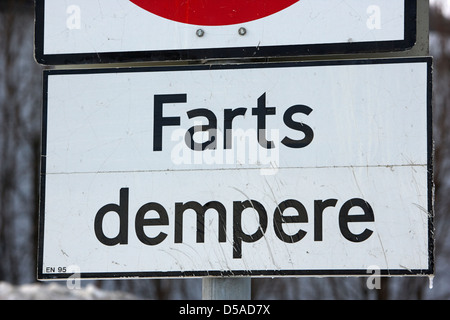 farts dempere bumpy road sign in norwegian kirkenes finnmark norway europe Stock Photo