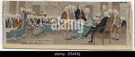 Signing of the Declaration of Independence Ribbon, ca. 1876 Stock Photo