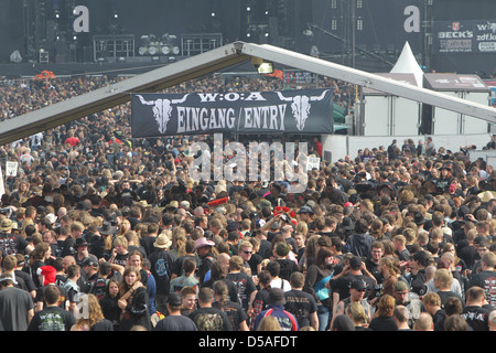 Wacken, Germany, visitors at the Wacken Open Air Festival Stock Photo