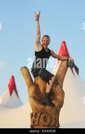 Wacken, Germany, visitors at the Wacken Open Air Festival Stock Photo