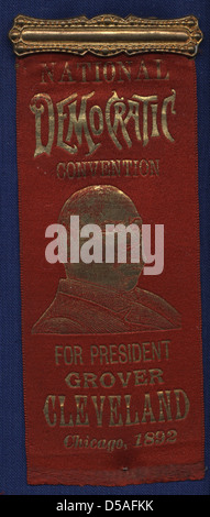 This ribbon from the 1892 National Democratic Convention features the ...