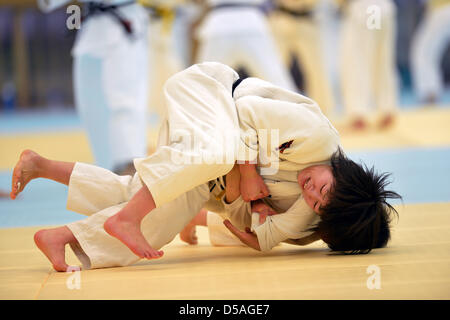 Tokyo, Japan. 27th March 2013. Haruna Asami (JPN), MARCH 27, 2013 - Judo : Japan women's team training session at Ajinomoto National training center, Tokyo, Japan. (Photo by Jun Tsukida/AFLO SPORT/Alamy Live News) Stock Photo