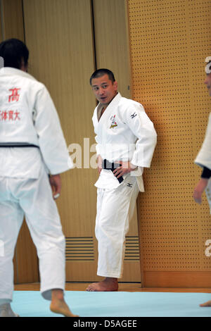 Tokyo, Japan. 27th March 2013. Mitsutoshi Nanjo (JPN), MARCH 27, 2013 - Judo : Japan women's team training session at Ajinomoto National training center, Tokyo, Japan. (Photo by Jun Tsukida/AFLO SPORT/Alamy Live News) Stock Photo