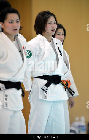 Tokyo, Japan. 27th March 2013. Tomoko Fukimi (JPN), MARCH 27, 2013 - Judo : Japan women's team training session at Ajinomoto National training center, Tokyo, Japan. (Photo by Jun Tsukida/AFLO SPORT/Alamy Live News) Stock Photo