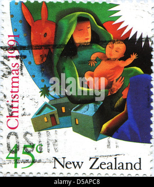 NEW ZEALAND - CIRCA 1991: A stamp printed in New Zealand shows The Virgin and Child, circa 1991  Stock Photo