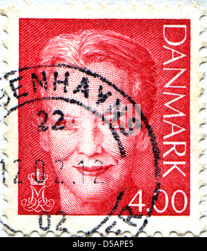 DENMARK - CIRCA 2000: A stamp printed in Denmark shows Queen Margrethe II of Denmark, circa 2000 Stock Photo