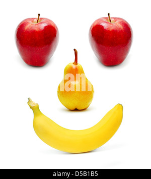 Fruits set as a smiling face Stock Photo