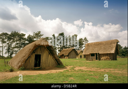 Recreated Anglo Saxon Village at West Stow, Bury St Edmunds, East Anglia. Stock Photo