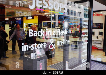 London, UK. 28th March 2013. Relaunched Jessops photographic store in Oxford Street, London UK. Credit: John Bowling / Alamy Live News Stock Photo