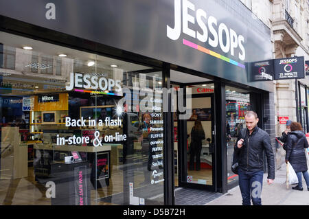 London, UK. 28th March 2013. Relaunched Jessops photographic store in Oxford Street, London UK. Credit: John Bowling / Alamy Live News Stock Photo