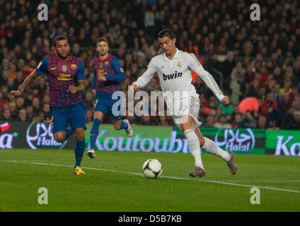 Barcelona, Spain, Cristiano Ronaldo, Real Madrid, on the ball in the Camp Nou stadium Stock Photo